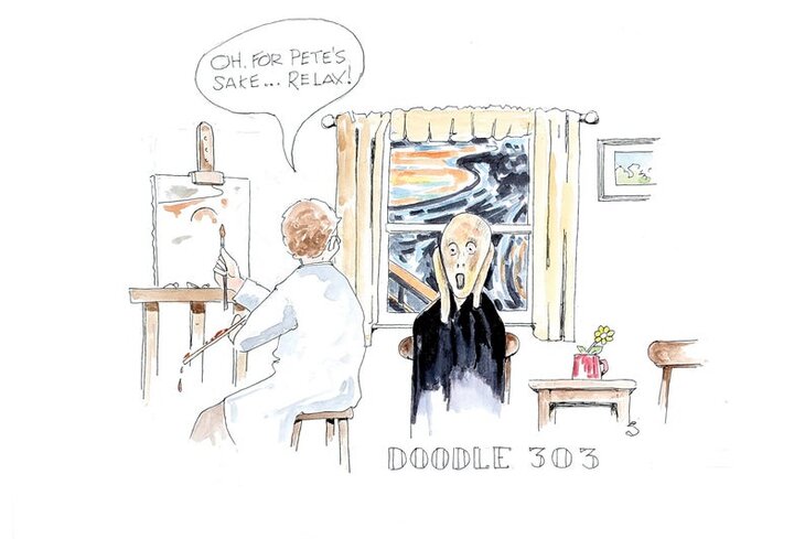 88-летний художник-любитель нарисовал 365 забавных рисунков. Это его реакция на карантин