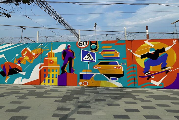 Выставка «Ритм города: от восхода до заката» откроется на стене у метро «Курская»