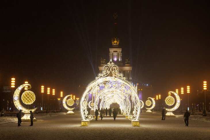 Розовых пряников, шишек золотых! Посмотрите, какие нарядные елки появились в парках Москвы