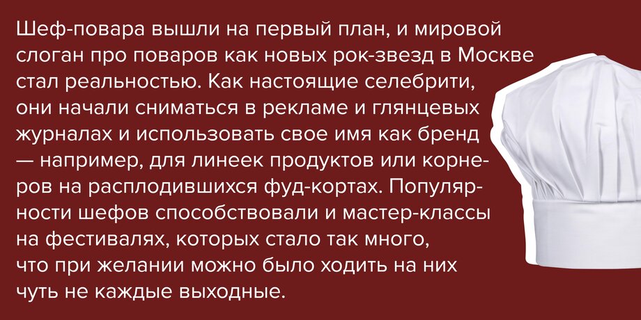 2015–2020: звездные шефы и продукты.  Что ели москвичи во втором десятилетии XXI века