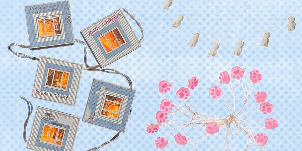 Да будет свет! 10 необычных гирлянд с ананасами, панельками и снегирями