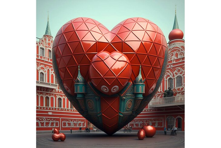 Признаемся в любви Москве: посмотрите, как нейросеть изобразила город в День святого Валентина