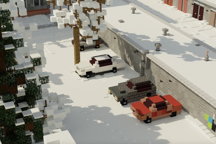 В Minecraft воссоздали российский двор с хрущевками