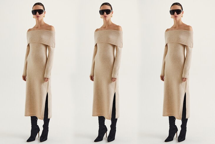 Как выглядеть стильно в мороз: 7 трикотажных платьев