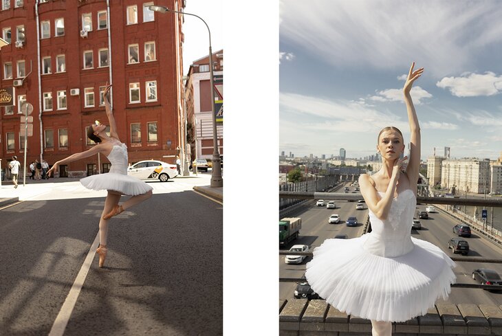 Па в большом городе: балерина МАМТ на улицах Москвы
