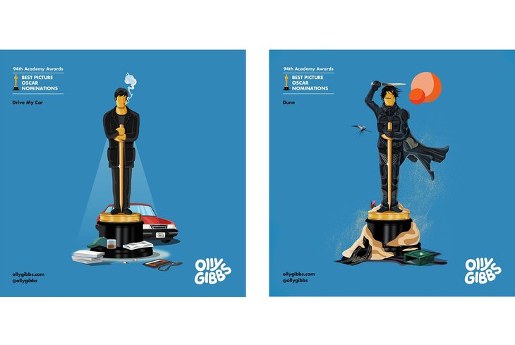 Посмотрите альтернативные постеры номинантов на «Оскар» от иллюстраторов