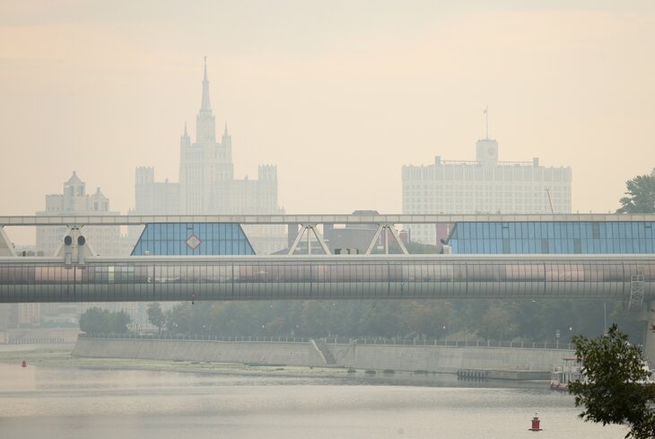 Москва на неделю погрузилась в смог. Посмотрите, как это выглядит