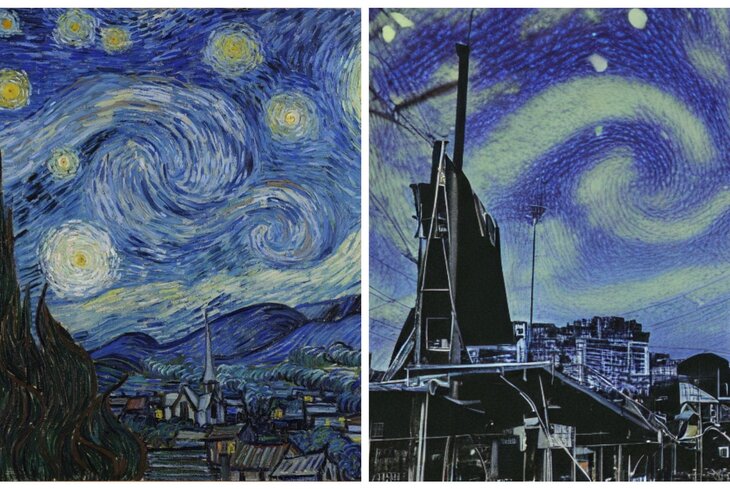 Макияж Моны Лизы и многоэтажки «Звездной ночи»: нейросеть исправила известные картины