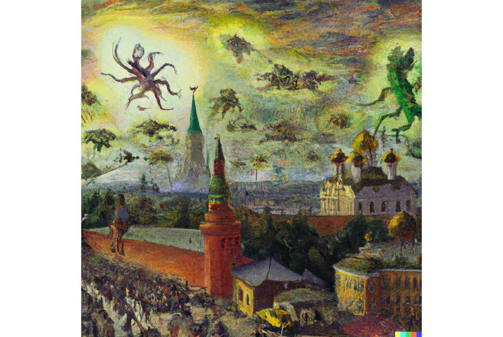Нейросеть сгенерировала картинки инопланетного вторжения на Москву